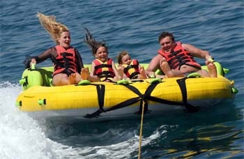 Andaman Lagoons - Popular Water Sports Activity or Adventure Activity Sofa Ride at Rajiv Gandhi Water Sports Complex or Andaman Water Sports Complex and North Bay or Coral Island at Port Blair, Elephant Beach at Havelock Island in Andaman Islands